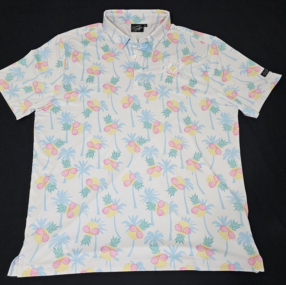 Sunday Swagger Pineapple Sunglasses Polo Golf Shirt Men's XL